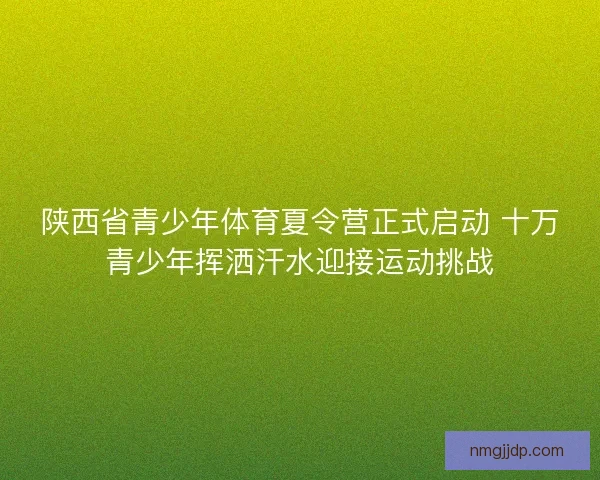 陕西省青少年体育夏令营正式启动 十万青少年挥洒汗水迎接运动挑战