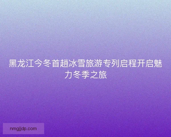 黑龙江今冬首趟冰雪旅游专列启程开启魅力冬季之旅