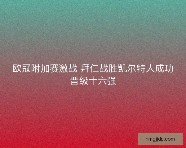 欧冠附加赛激战 拜仁战胜凯尔特人成功晋级十六强 欧冠附加赛激战 拜仁战胜凯尔特人成功晋级十六强