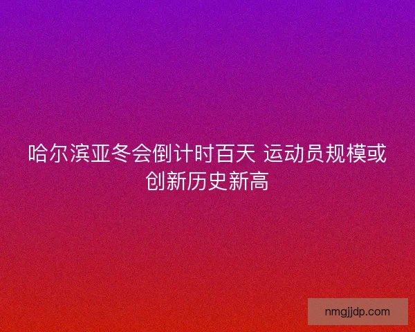 哈尔滨亚冬会倒计时百天 运动员规模或创新历史新高